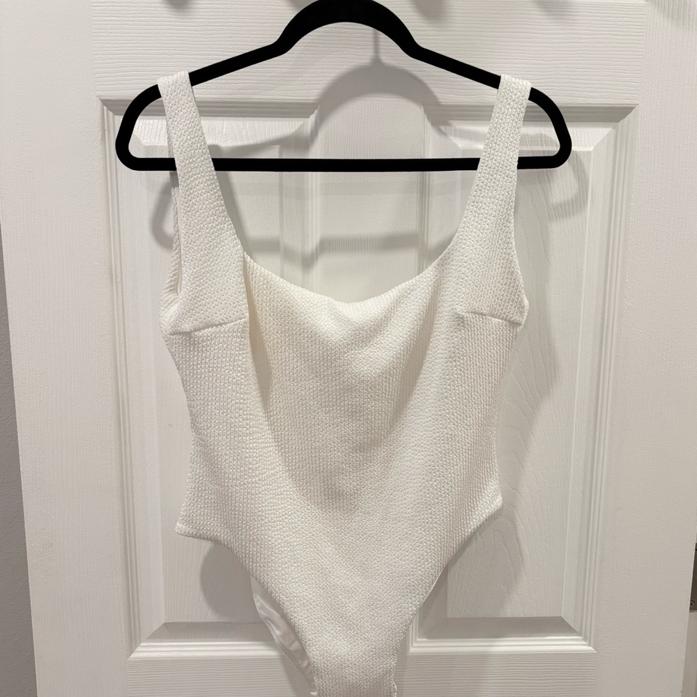 Monday Swimwear White Scoop Back One-Piece Swimsuit - Picture 10 of 10